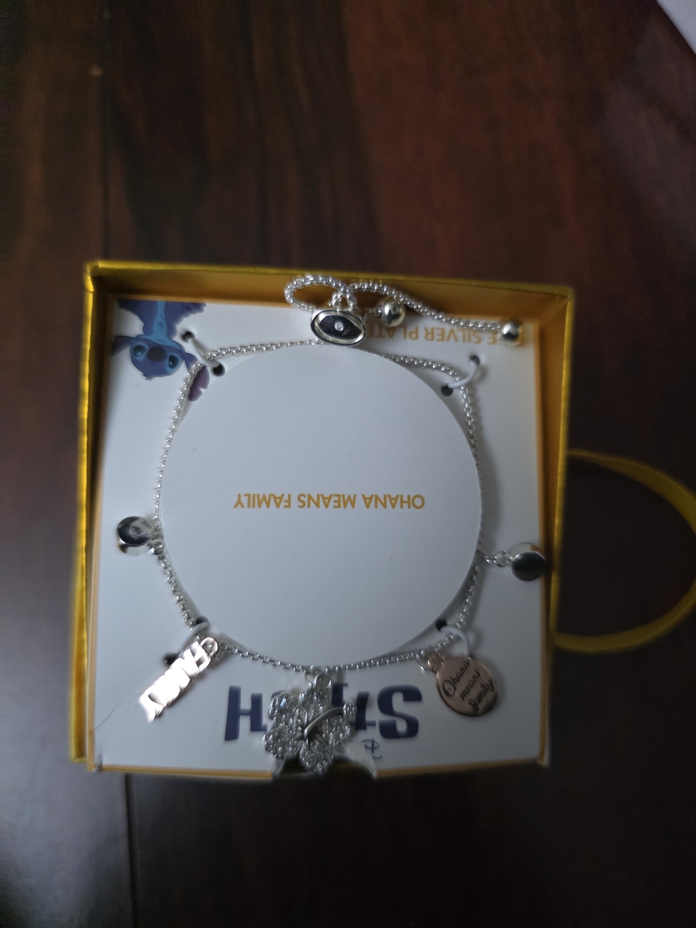 Disney Silver Charm Bracelet with Black Accents